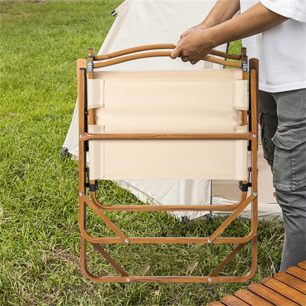 Portable Foldable Kermit Chair. Outdoor Chair. Resort Chair. Compact. Foldable. Camping Chair. Easy Assembly. Backrest. Low Style. Leisure Chair