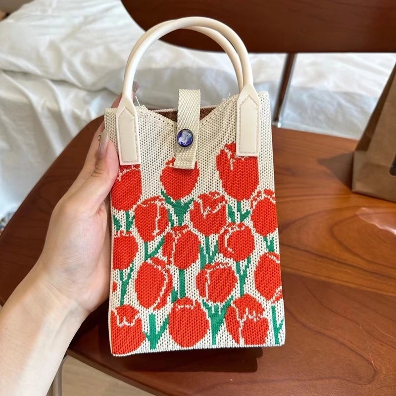 Women's Mini Polyester Geometric Floral Streetwear Square Buckle Crossbody Bag