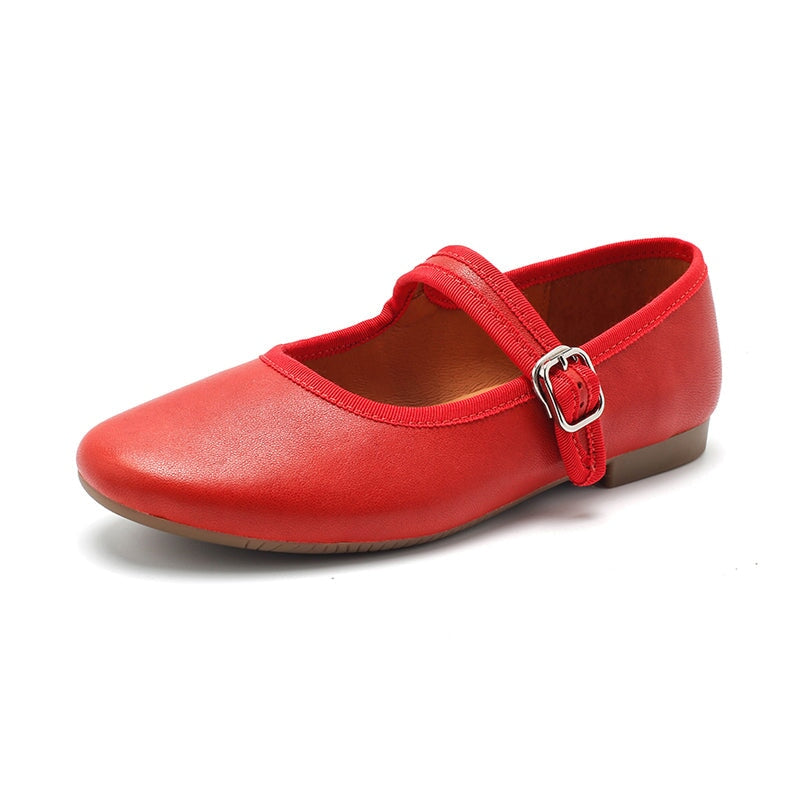 Handmade Leather Womens Michaela Mary Jane Flats in 9 Colors