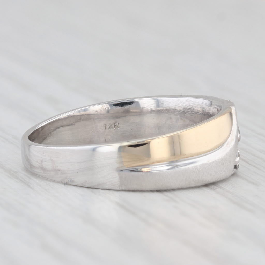 0.18ctw Diamond Men's Ring 14k Yellow White Gold Wedding Band Size 10.25