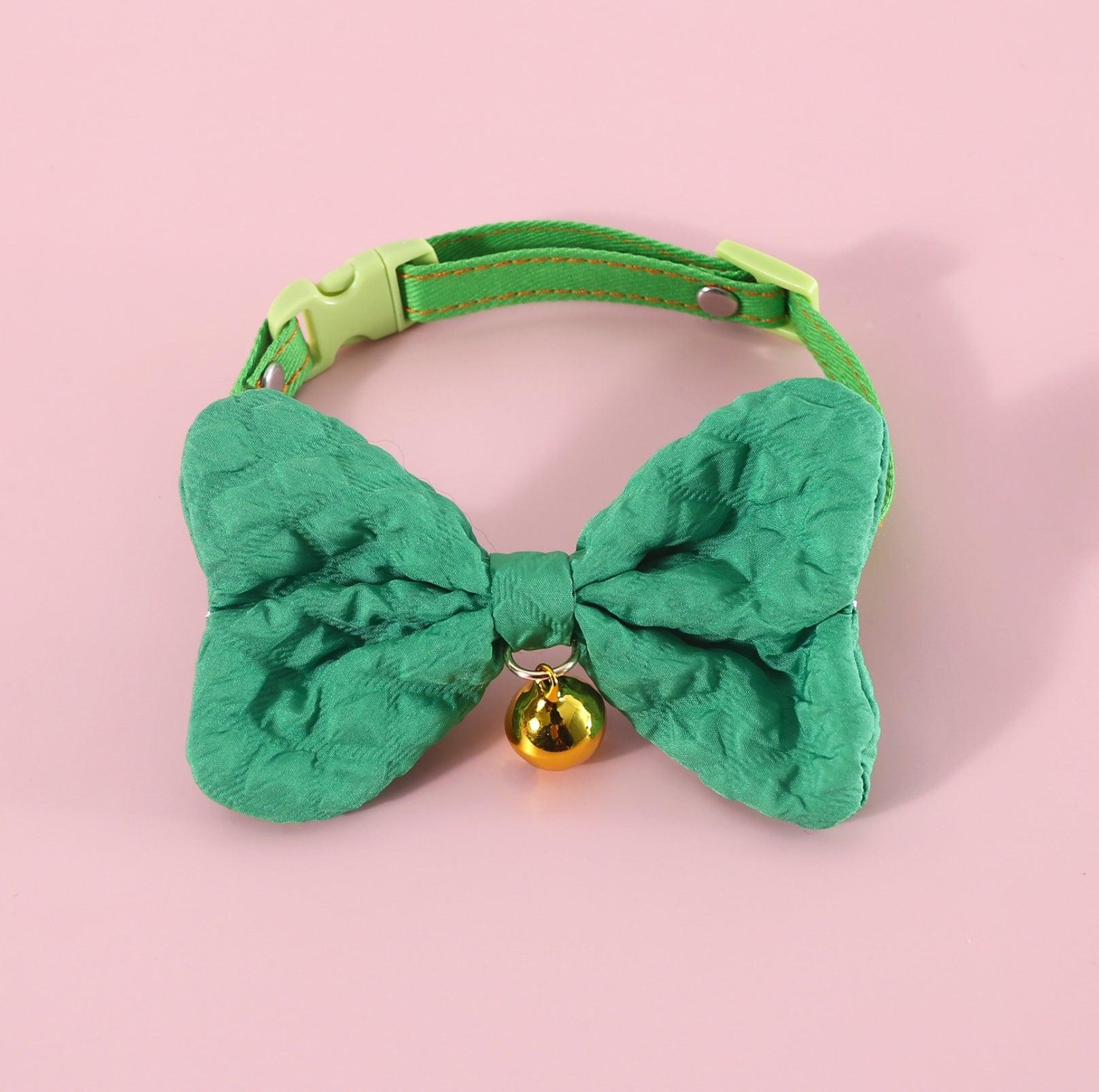 Candy-Colored Denim Bowtie Adjustable Pet Collar