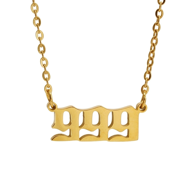Minimalist Number Stainless Steel Plating Necklace 1 Piece