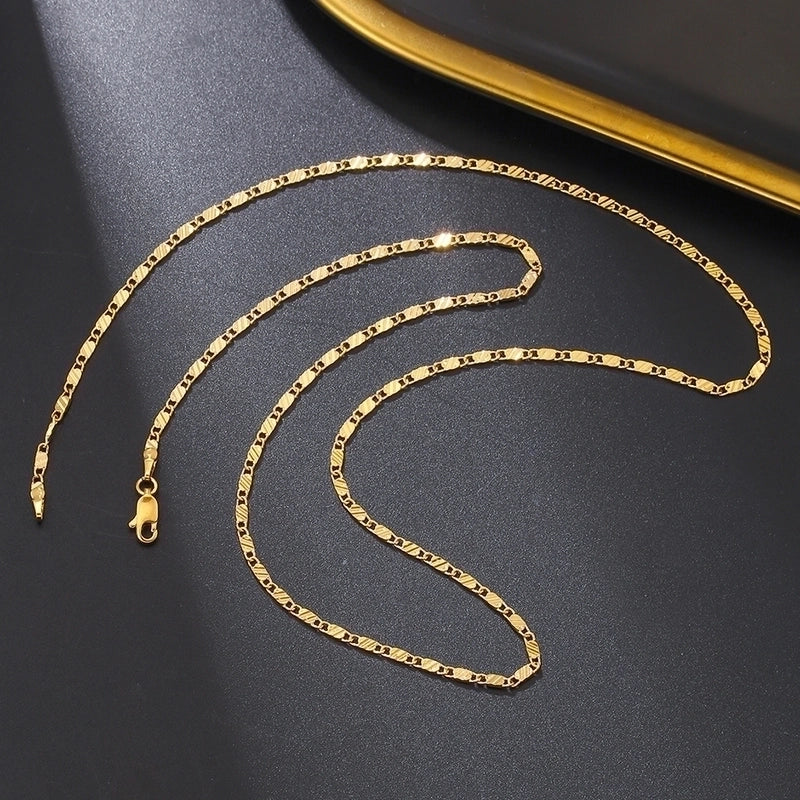 Vintage Style Solid Color Stainless Steel 14K Gold Plated Plating Pendant Necklace