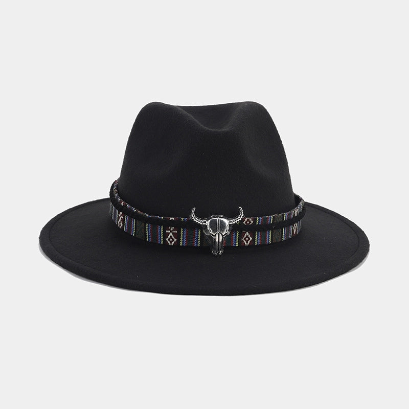 Women's Elegant Basic Solid Color Big Eaves Fedora Hat