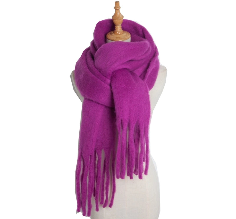 Women's Minimalist Solid Color Polyester Scarf