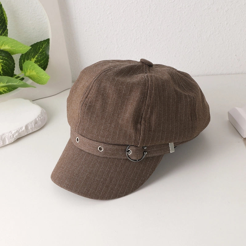 Women's Adults Minimalist Commute Solid Color Curved Eaves Newsboy Cap