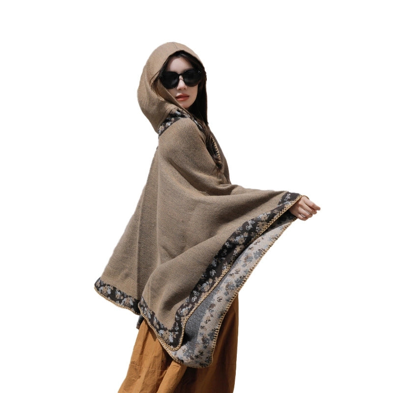 Women's Retro Ethnic Style Flower Artificial Wool Acrylic Shawl