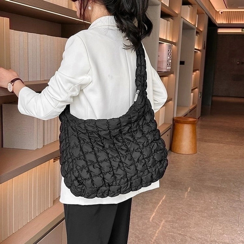 Women's Medium Polyester Cotton Solid Color Classic Style Square Zipper Shoulder Bag Crossbody Bag Square Bag