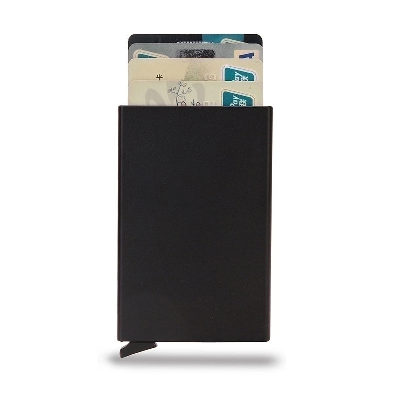 Unisex Solid Color Alloy Plastic Open Card Holders