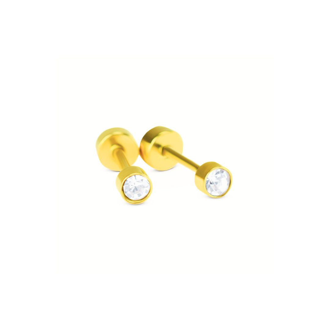 3mm Framed diamond studs - Gold