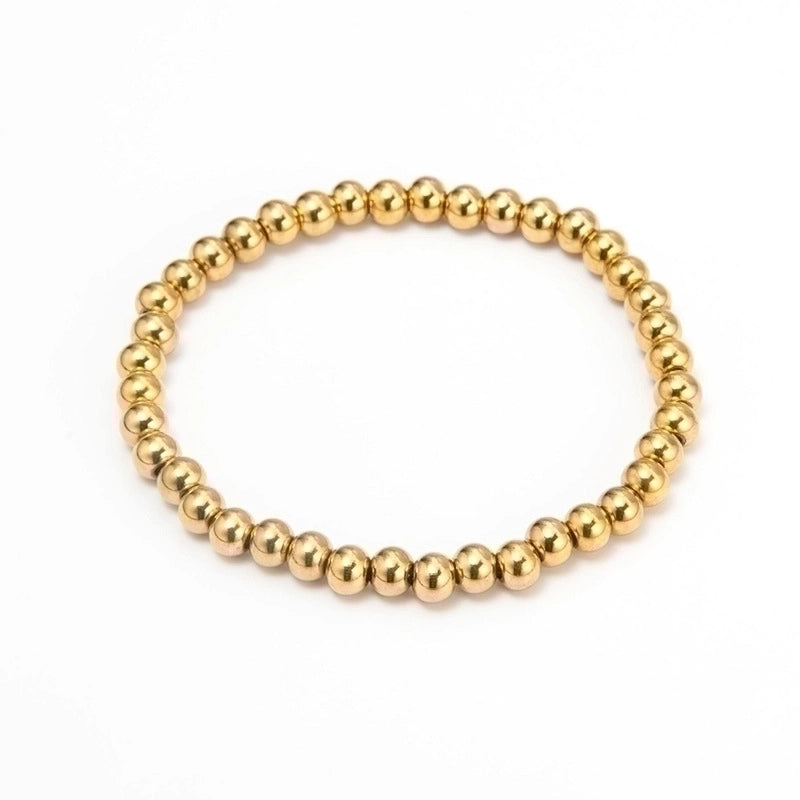 Fashion Ball 304 Stainless Steel 14K Gold Plated No Inlaid Bracelets In Bulk