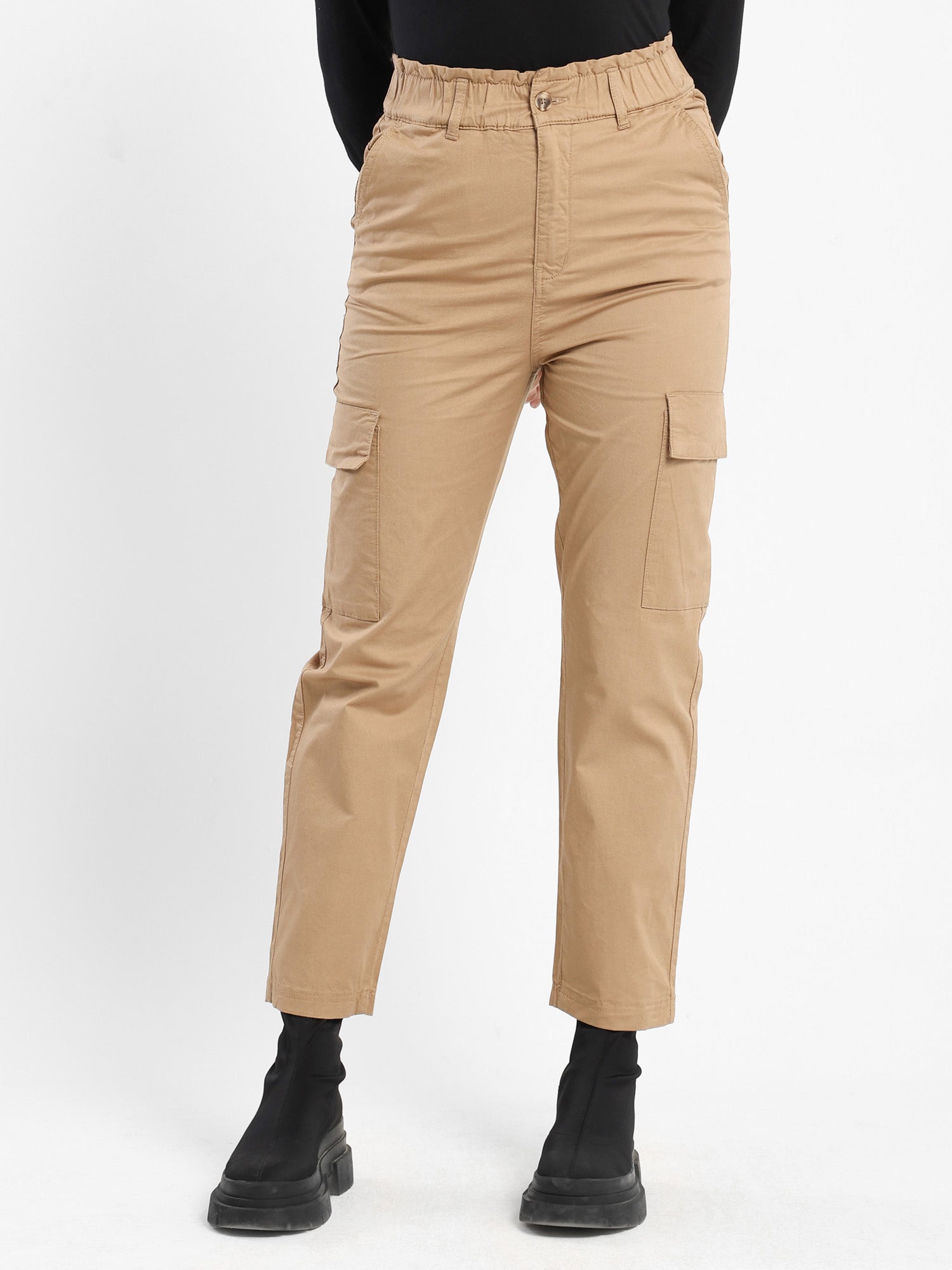 High-Waisted Paper Bag Pants
