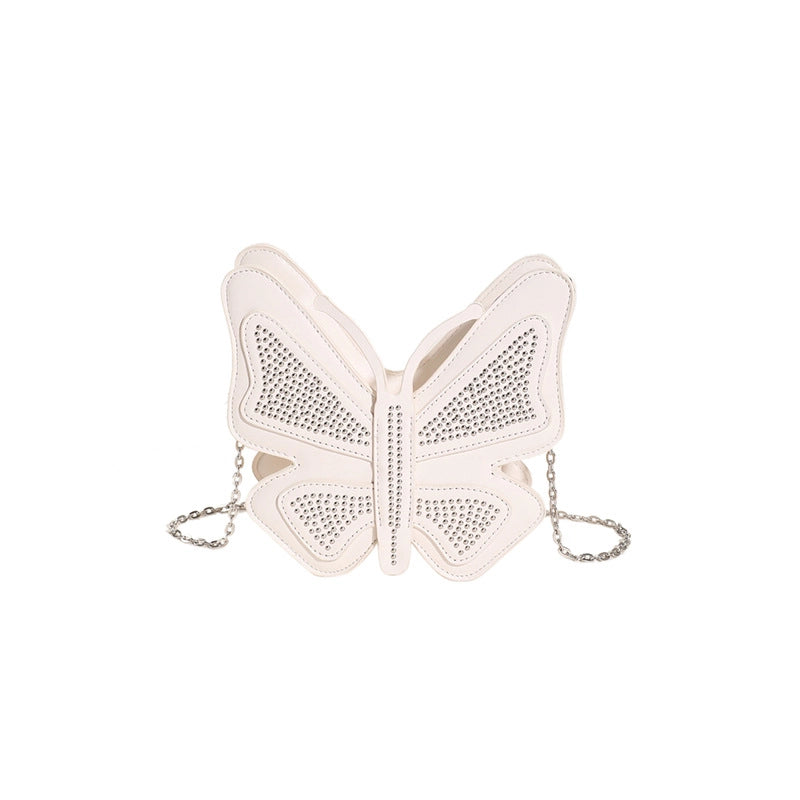 Women's Small Pu Leather Solid Color Streetwear Butterfly Zipper Shoulder Bag