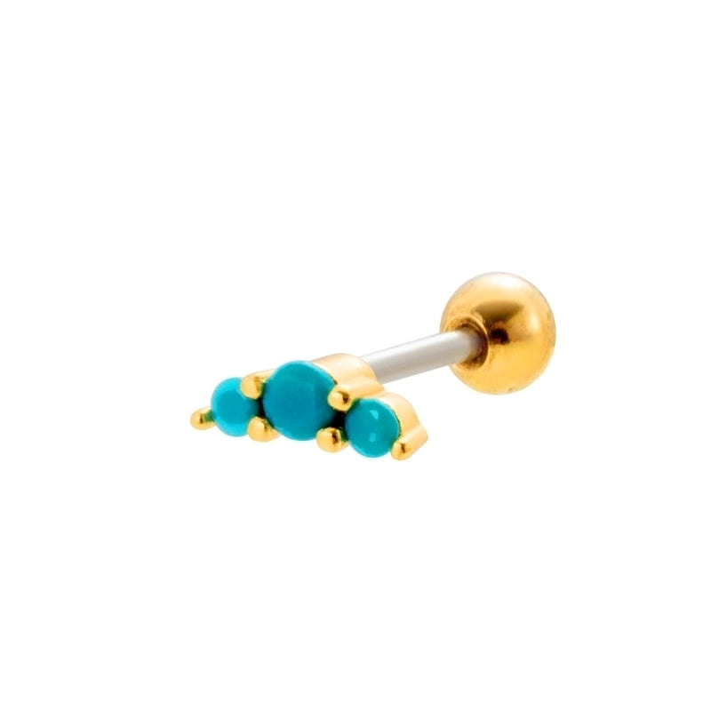 1 Piece Ear Cartilage Rings & Studs Sweet Heart Shape Flower 316L Stainless Steel  Copper Plating Inlay Zircon