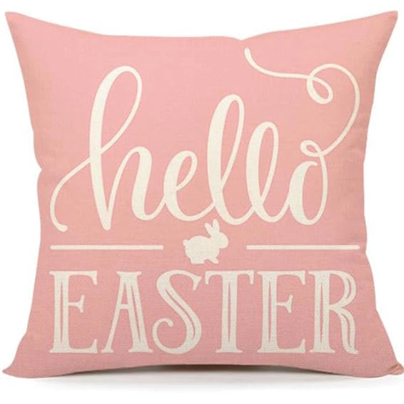 Easter Cute Classic Style Rabbit Letter Linen Pillow Cases Couch & Sofa Decor