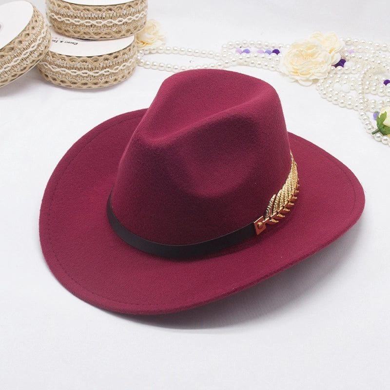 New Ethnic Style Tibetan Western Cowboy Hat Topper Hat Autumn And Winter Men's And Women's Felt Hat Edge Jazz Hat Fashion