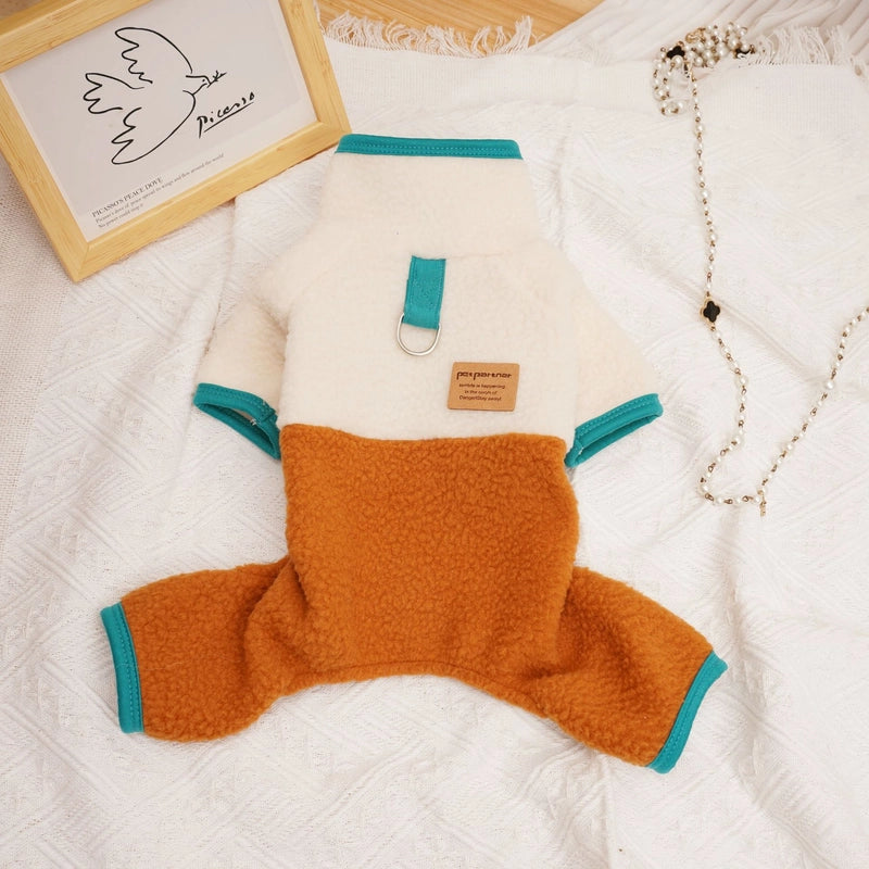 Casual Fleece Color Block Pet Clothing