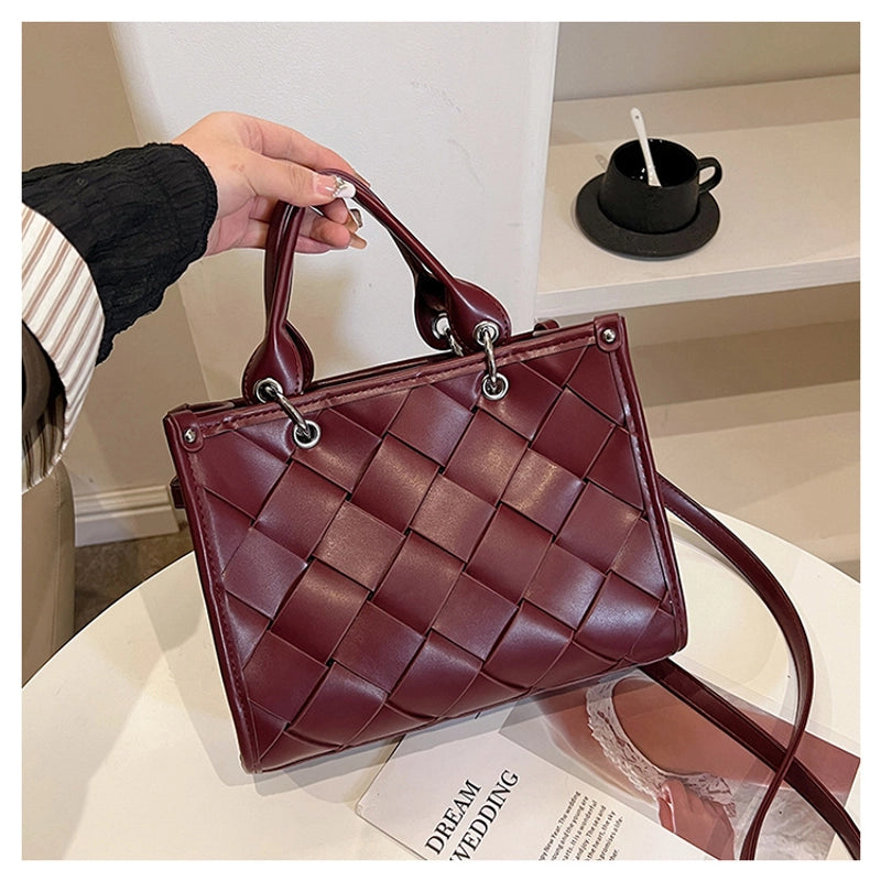 Women's Medium Pu Leather Solid Color Streetwear Zipper Handbag