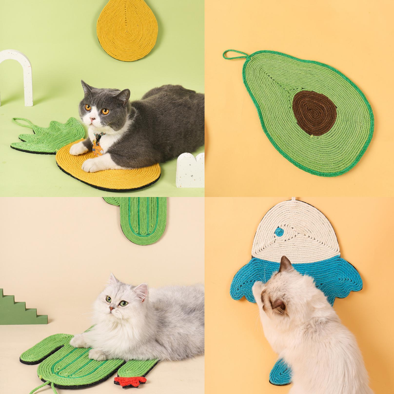 Colorful Cartoon Shaped Sisal Rope Cat Scratcher Mat