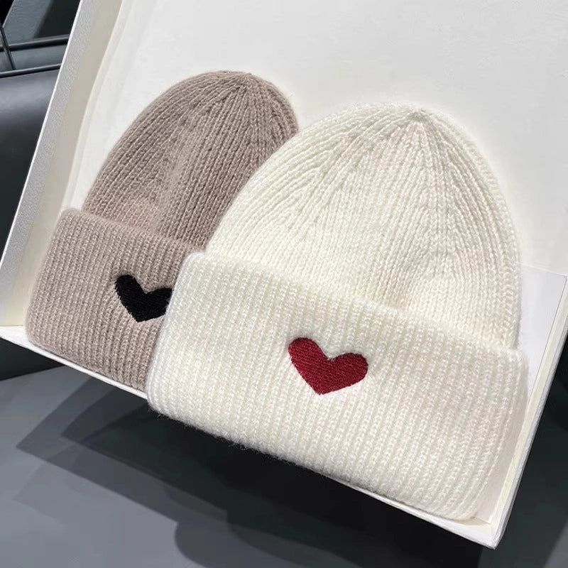 Japanese Sweet Embroidered Lovely Woolen Hat For Women Autumn And Winter Warm Ear Protection Student Online Red Fashion Knitted Hat Fashion