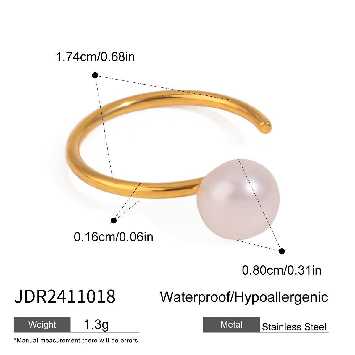 Jie Ding Freshwater Pearl Ring Titanium Steel Jewelry Stainless Steel Rings