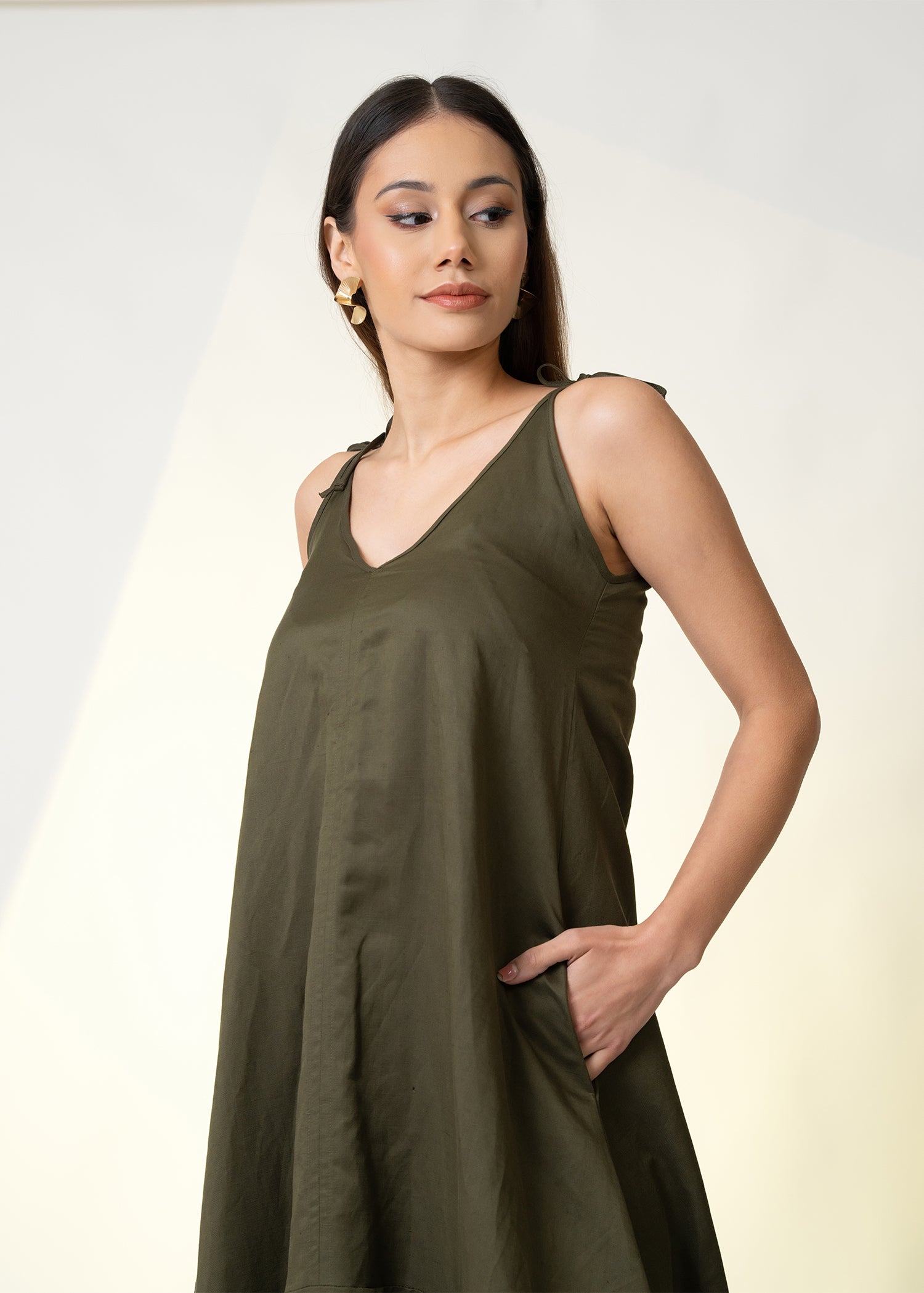 Strappy Maxi Dress With Side Pockets