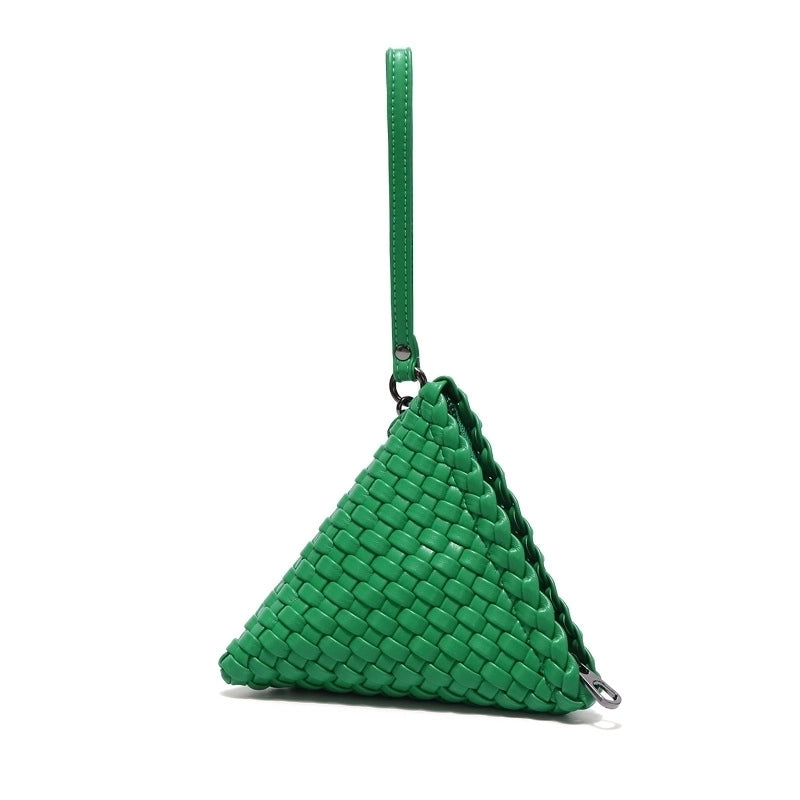 Women's Mini All Seasons Pu Leather Solid Color Basic Triangle Zipper Handbag