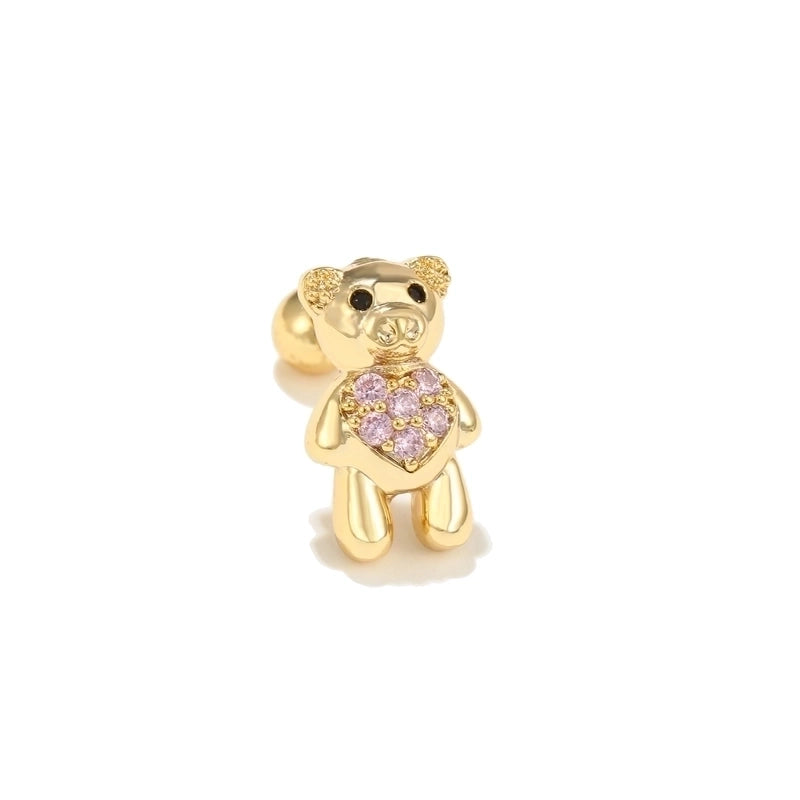Ear Cartilage Rings & Studs Cute Animal Brass Gem