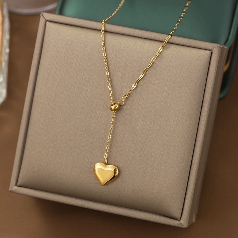 Casual Minimalist Heart Shape Titanium Steel Plating Inlay Pearl Shell Bracelets Earrings Necklace