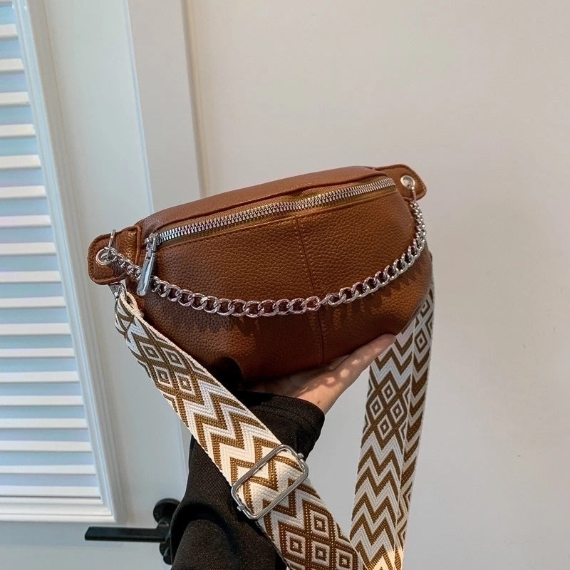 Women's Streetwear Solid Color Pu Leather Waist Bags