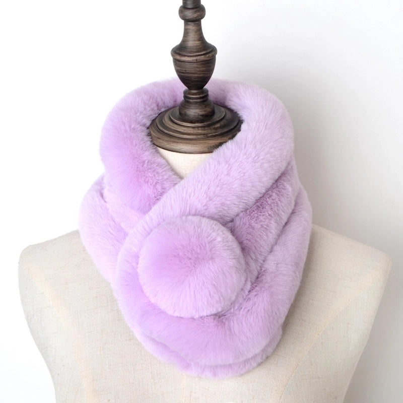 Unisex Elegant Vintage Style Solid Color Imitation Fur Scarf