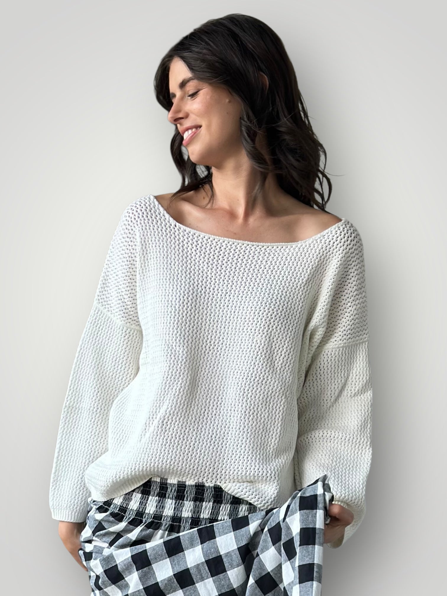 aria jersey- ivory cotton pointel
