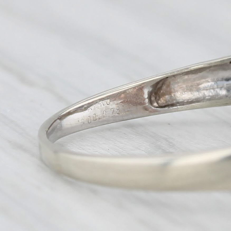 0.18ctw Diamond Bypass Engagement Ring 10k White Rose Gold Size 9