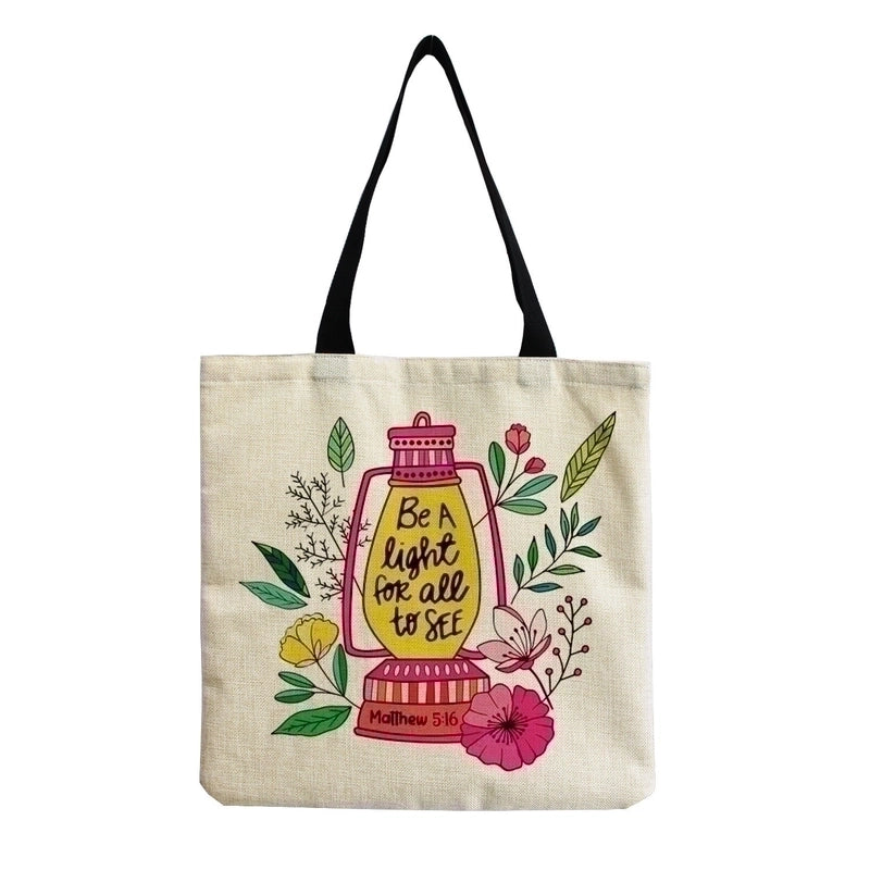 Women's Minimalist Letter Cotton And Linen Shopping Bags