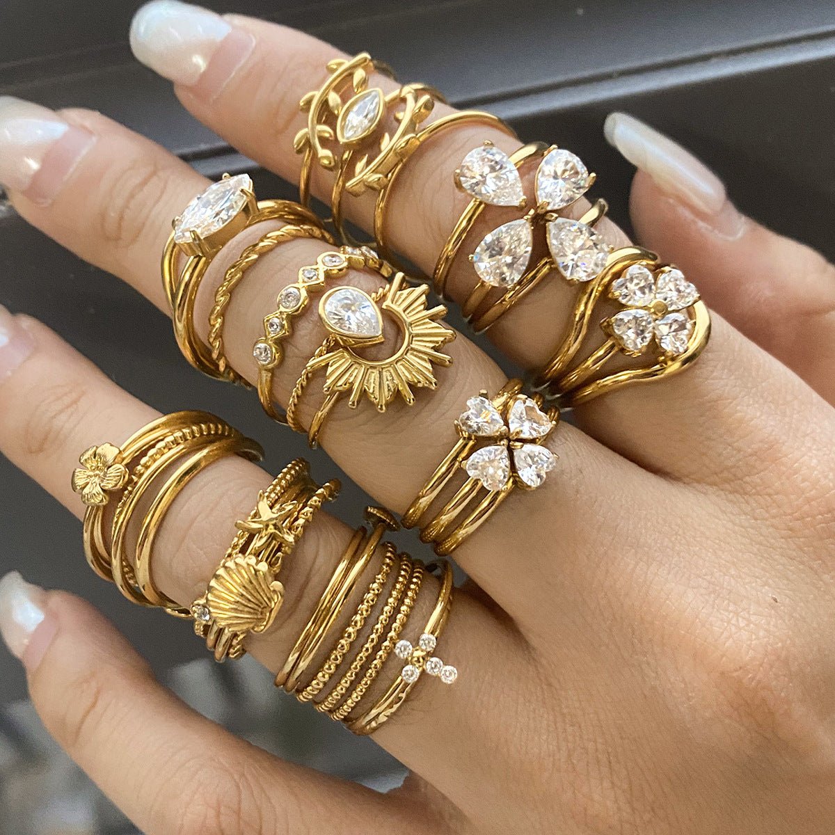 Jie Ding Titanium Steel Ring Female Niche Design Ring Jewelry Stainless Steel Rings