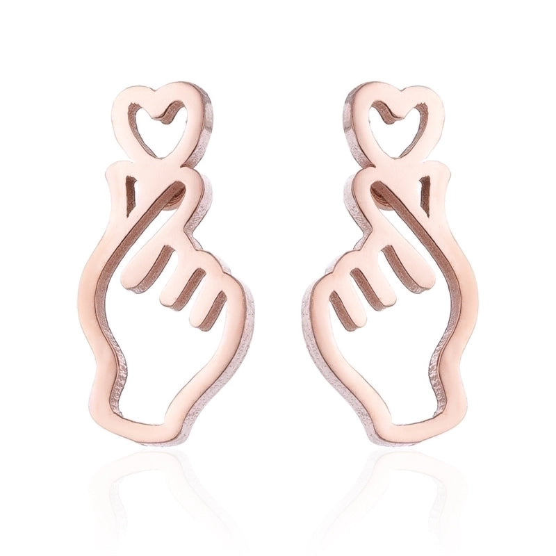 Minimalist  Geometric 304 Stainless Steel No Inlaid 18K Gold Plated Ear Studs