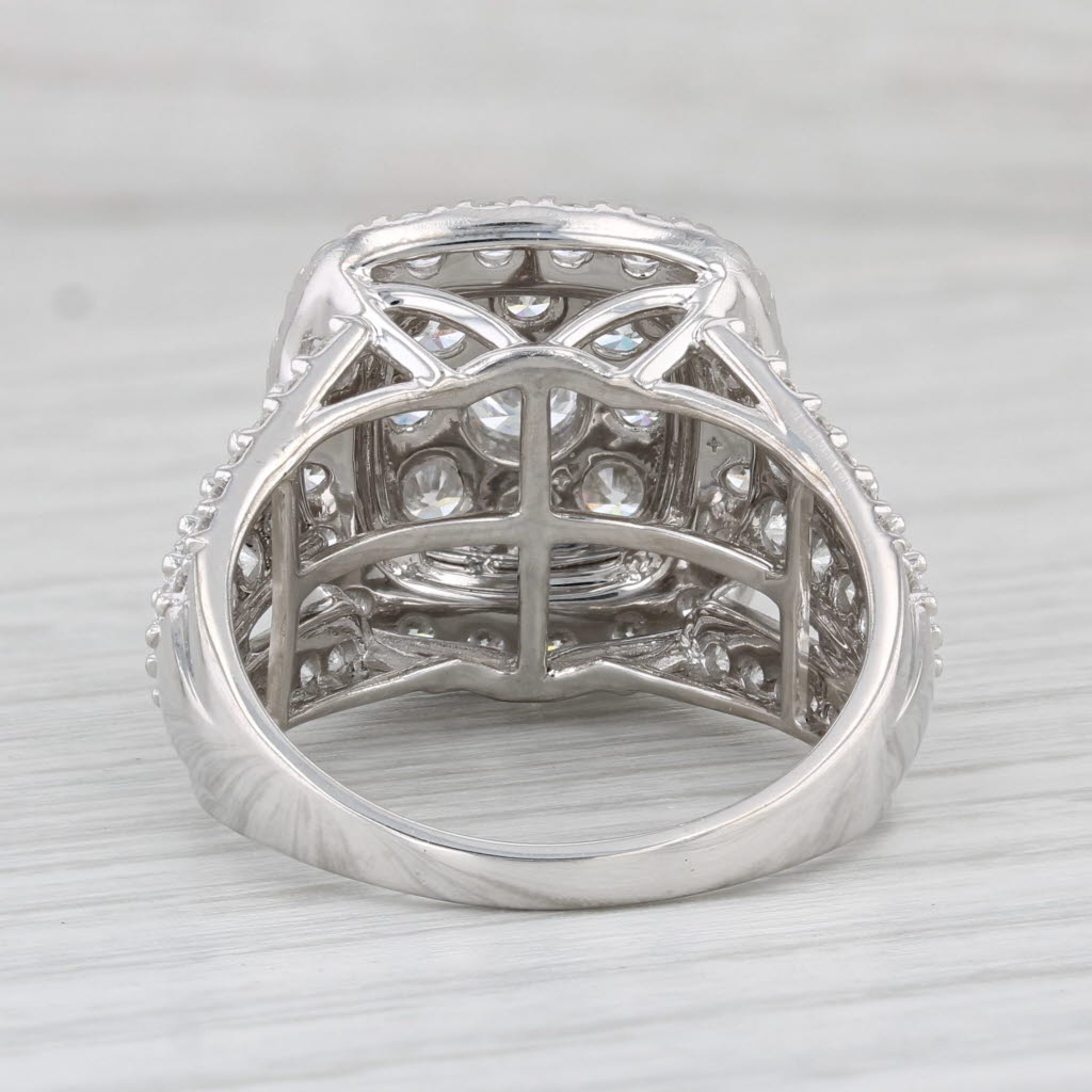 3.75ctw Lab Created Diamond Cluster Ring 10k Gold Bridal Engagement Cocktail