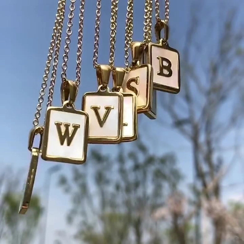 Fashion Letter 304 Stainless Steel Artificial Pearls 18K Gold Plated Letters Plating Metal Necklace