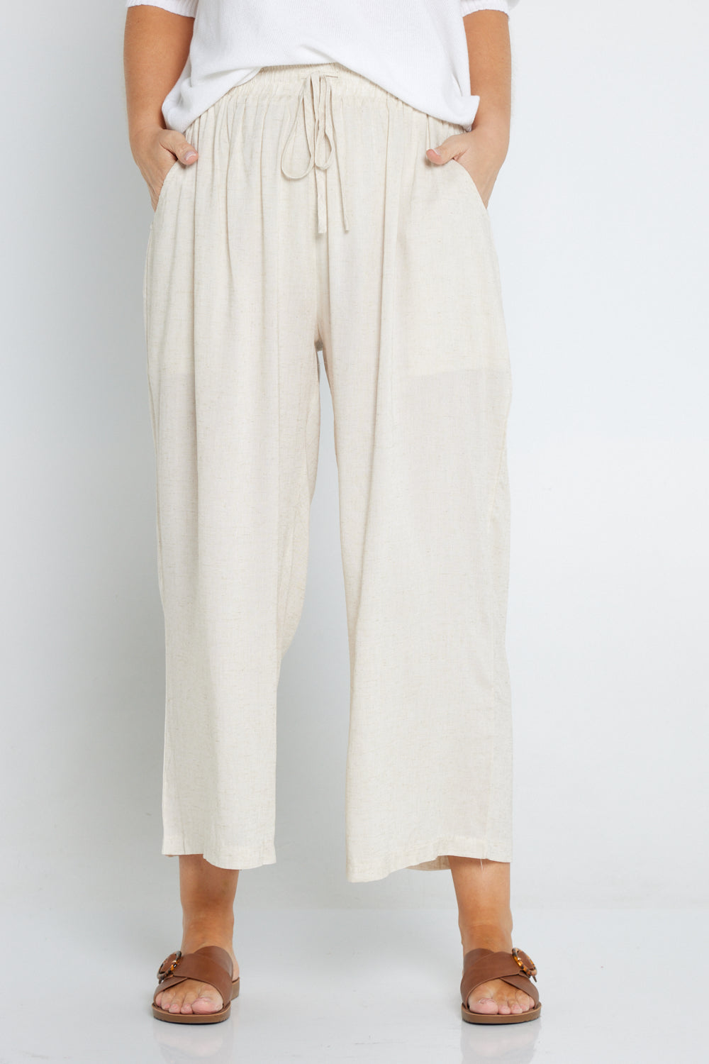 Thalia Linen Pants - Flax