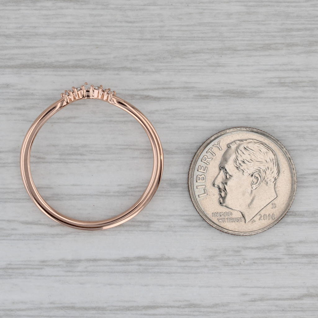 Brilliant Earth Lunette 0.10ctw Diamond Ring 14k Rose Gold Stackable w/ Box