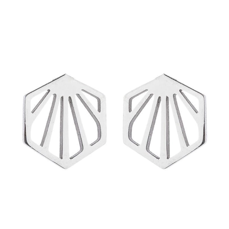 Minimalist Human Gingerbread Apple Stainless Steel Plating Hollow Out Ear Studs 1 Pair