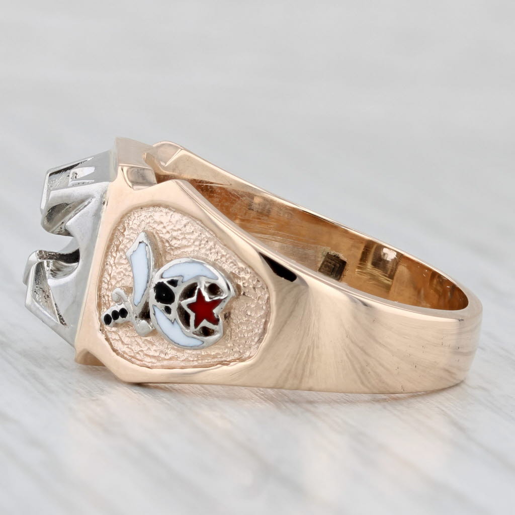 New Masonic Semi Mount Ring 10k Gold Shriners Scottish Rite Size 10.5