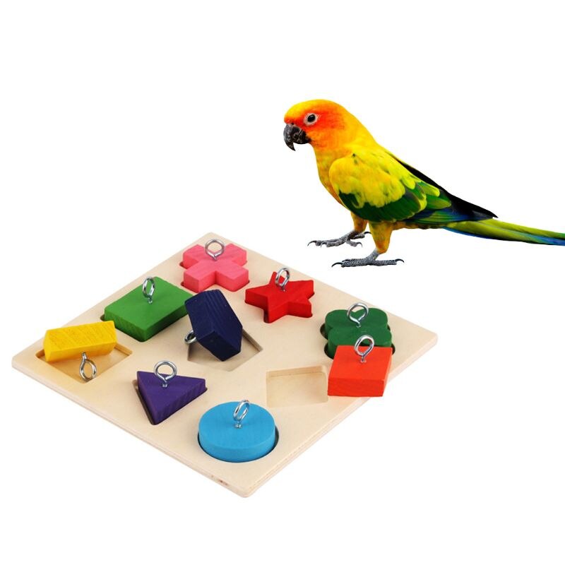 Colorful Wooden Block Bird Toy