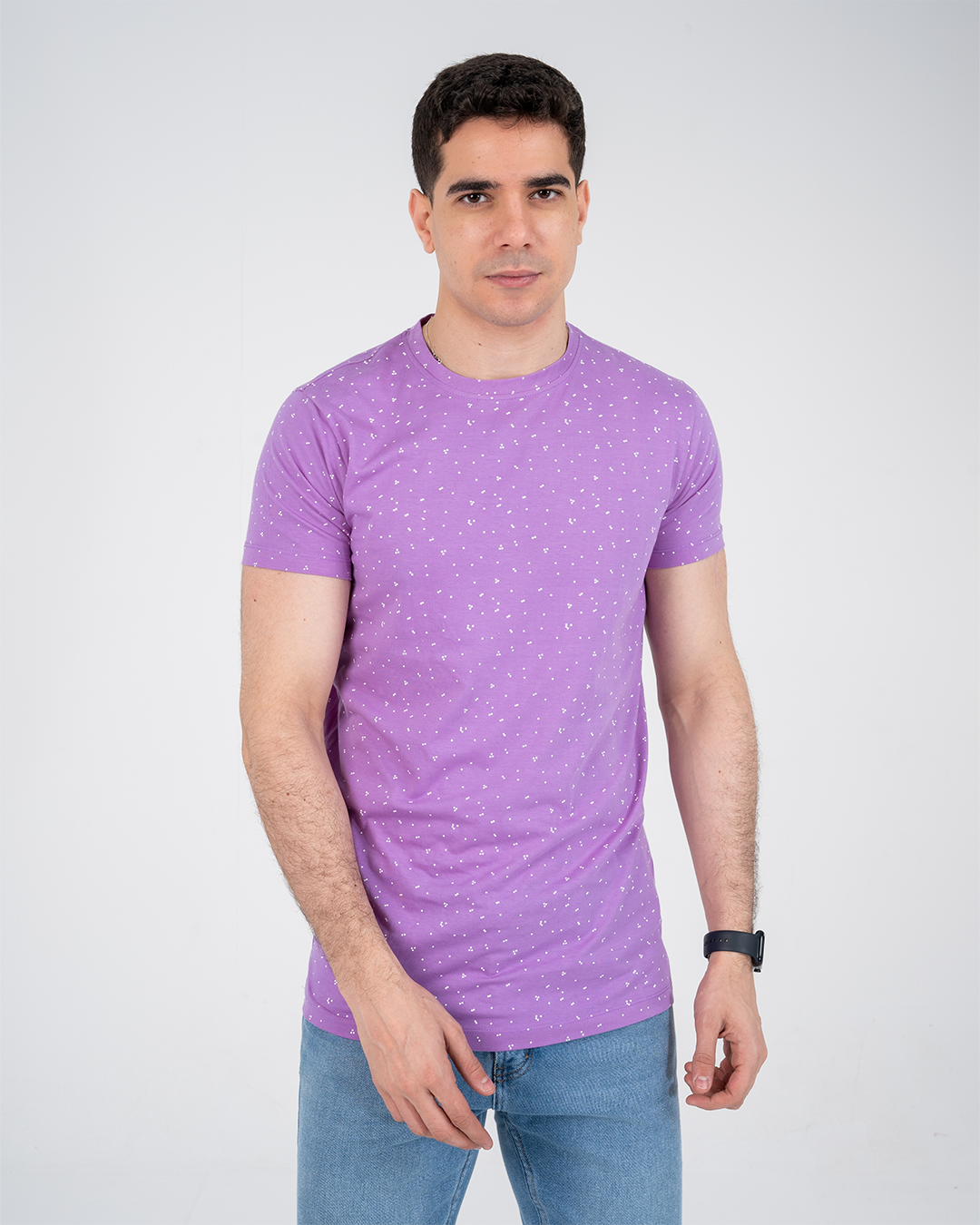 Dot Printed Mens Short Sleeve T-shirt