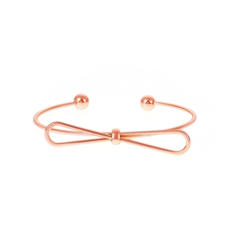 Alloy Gold Plated Silver Plated Fashion Plating Inlay Heart Shape Feather Bow Knot Bangle