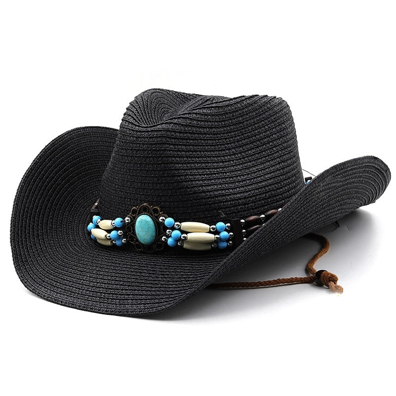 Unisex Retro Solid Color Handmade Crimping Straw Hat