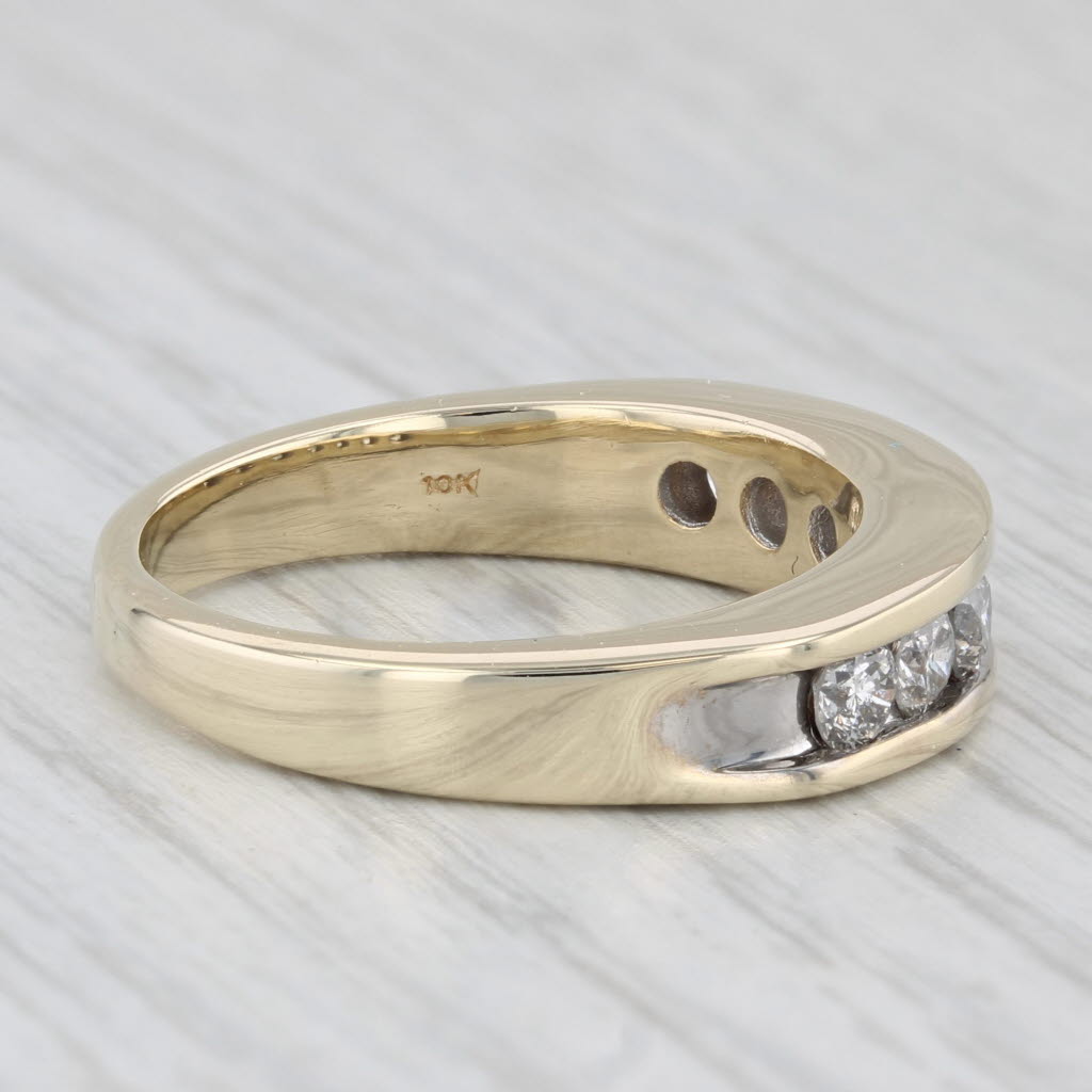 0.90ctw Diamond Channel Set Wedding Anniversary Band 10k Yellow Gold Size 9.5