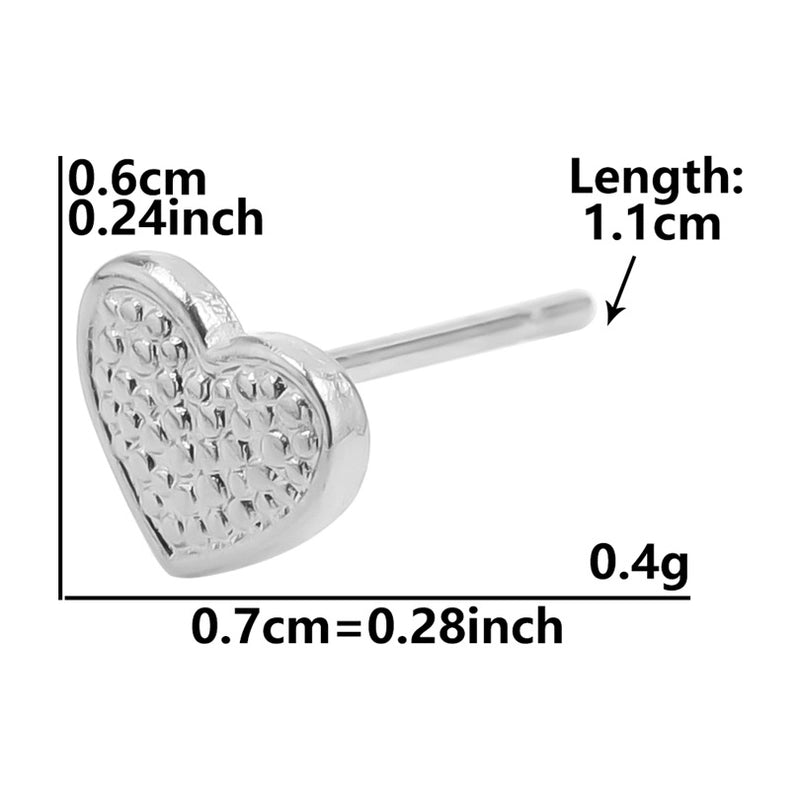 1 Pair Minimalist Heart Shape Plating 304 Stainless Steel Ear Studs