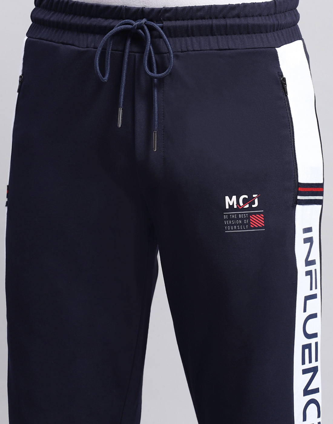 Men Navy Blue Solid Regular Fit Lower