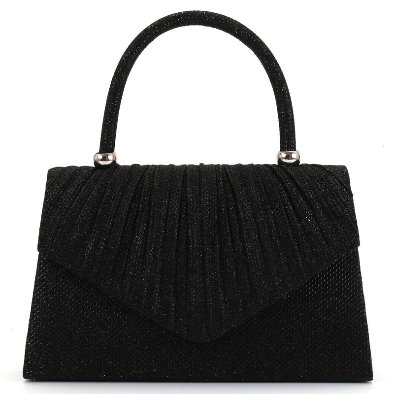 Champagne Black Gold Fabric Solid Color Square Evening Bags